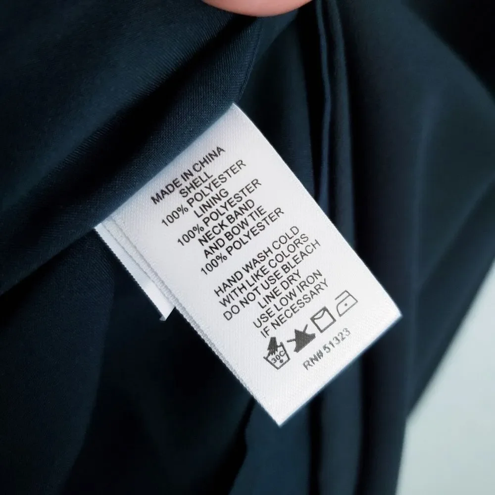 Cece Puff Sleeve Tie Neck Dress in spruce green - Picture 7 of 8